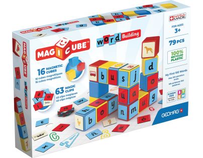 Geomag Magicube Word Building Recycled Clips 79 dílků