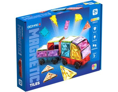 Geomag Magnetic Tiles Auta 24 dílků