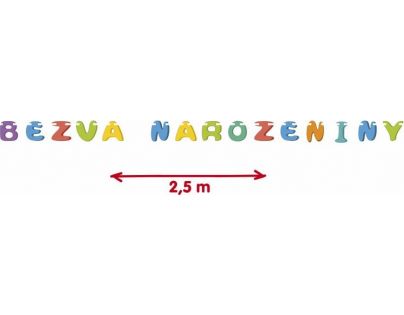 Rappa Girlanda papírová Bezva narozeniny 2,5 m