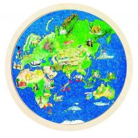 Goki Puzzle oboustranné Zeměkoule 57 dílků 2
