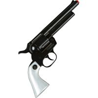 Alltoys Gonher Kovbojský revolver kovový černý 12 ran stříbrná pažba - Poškozený obal