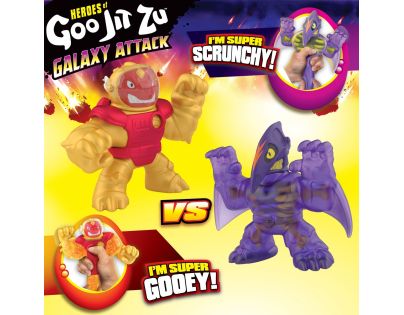Goo Jit Zu figurka Galaktický útok Série 5 Sun Fyre Blazagon vs. Dark Matter Terrack 12 cm - Poškozený obal