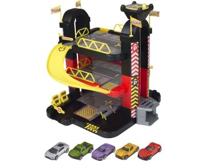 Halsall Teamsterz 3 patrová garáž s 5 autíčky - Poškozený obal