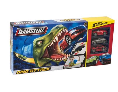 Halsall Teamsterz dráha dinosaurus se 3 autíčky