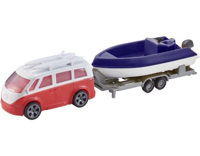 Halsall Teamsterz Karavan s přívěsem a lodí Červené auto a fialový člun