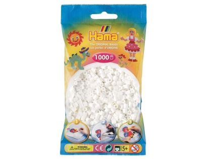 Hama H207-01 Korálky Midi bílé v sáčku 1000 ks
