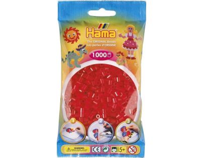 Hama H207-13 Midi Průhledné červené korálky 1000 ks