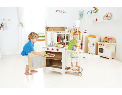 Hape Kuchyňka dřevěná s výsuvným stolkem