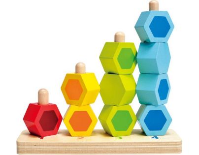 Hape Navlékací barevné šestiboké tvary