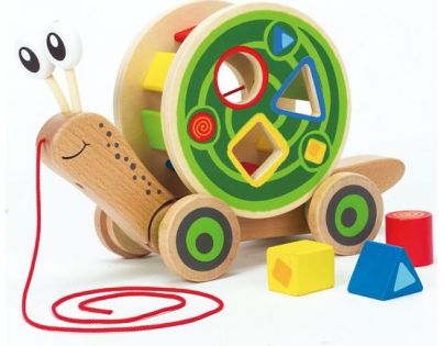 Hape Tahačka šnek s vkládacími geometrickými tvary