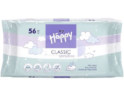 Happy Classic Sensitive čistící ubrousky á 56 ks