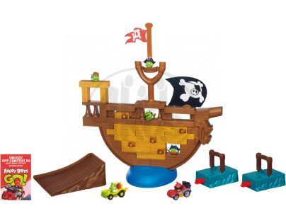 Společenská hra ANGRY BIRDS go! sestřelte pirátskou loď s autíčky (A6439)