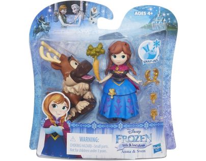 Hasbro Disney Frozen Little Kingdom Mini panenka s kamarádem - Anna & Sven