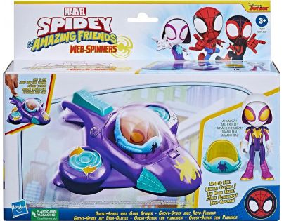 Hasbro Spider-Man Spidey and his amazing friends Tématické vozidlo Ghost-Spider with Glide Spinner