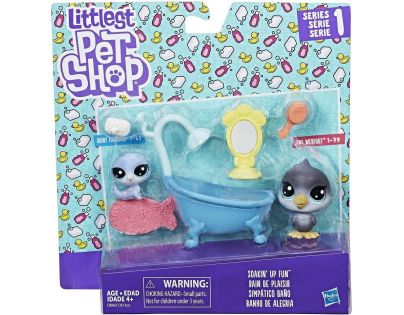 Hasbro Littlest Pet Shop Tematický set se 2 zvířátky Koupání