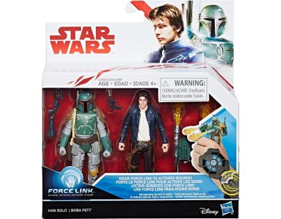 Hasbro Star Wars Force Link Dvě deluxe figurky 9,5 cm Han Solo a Boba Fett