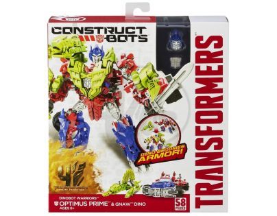 Transformers 4 Construct Bots Transformer se zvířetem - Optimus Prime a Gnaw Dino