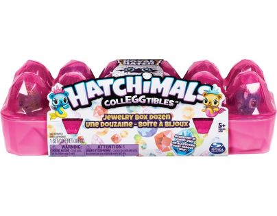 Spin Master Hatchimals Balení 12 ks Královských zvířátek růžové pouzdro