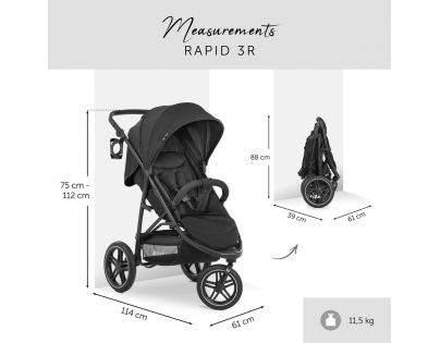 Hauck Sporťák Rapid 3R black