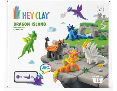 Hey Clay Dračí ostrov modelovací sada s doplňky, 15 tub