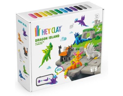 Hey Clay Dračí ostrov modelovací sada s doplňky, 15 tub