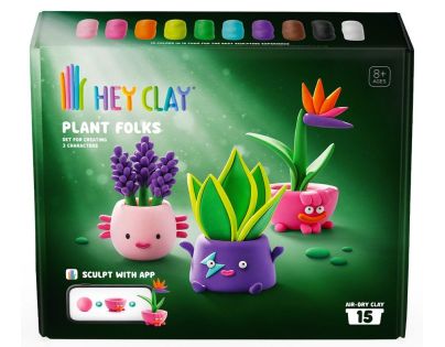 Hey Clay Rostlinkové postavičky modelovací sada s doplňky, 15 tub