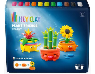 Hey Clay Rostlinkoví přátelé modelovací sada s doplňky, 15 tub