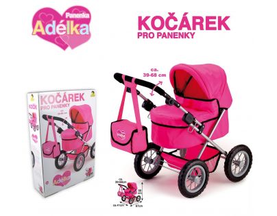 Hluboký kočárek pro panenky Adélka 68 cm - Poškozený obal