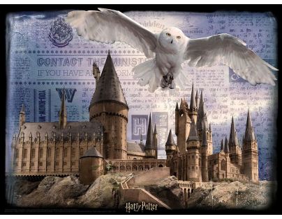 HM Studio 3D Puzzle Harry Potter Bradavice a Hedvika 500 dílků