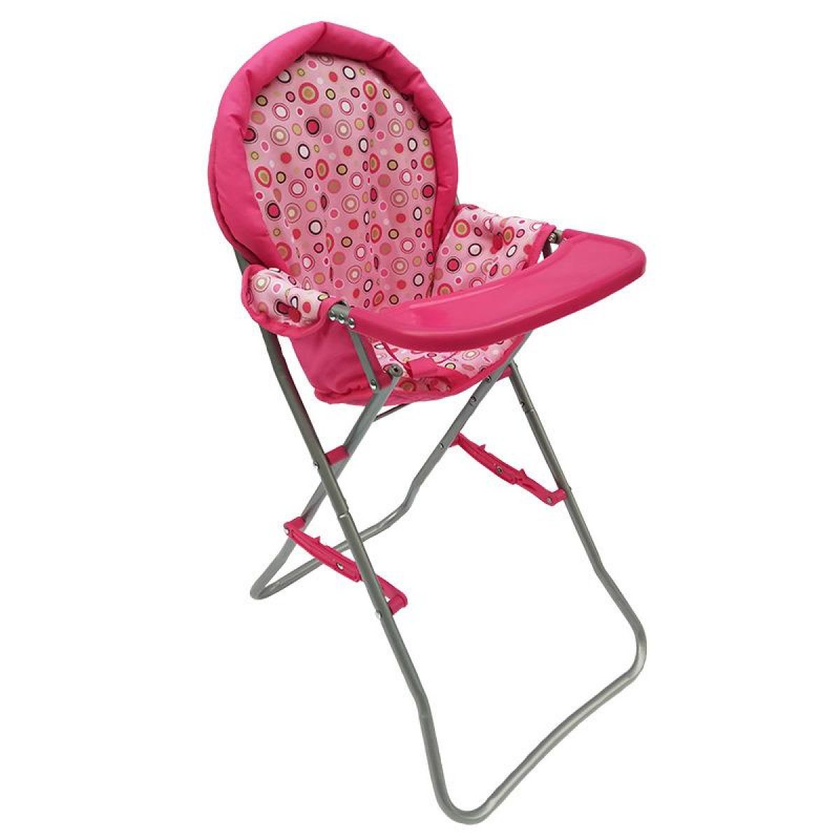 HM Studio Jídelní židlička růžová s puntíky