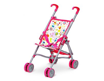 HM Studio Kočárek golf růžový s obrázky