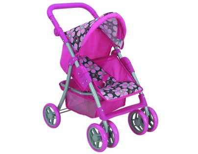 HM Studio Kočárek sporťák růžovočerný s květinami