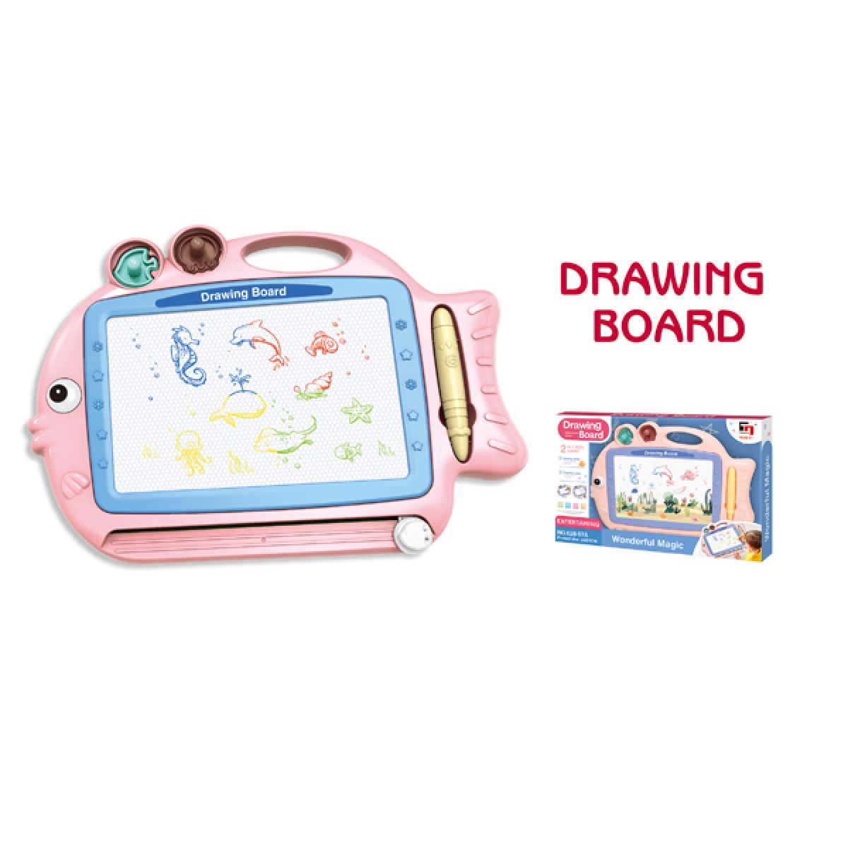 HM Studio Kreslící tabulka rybka 2 v 1