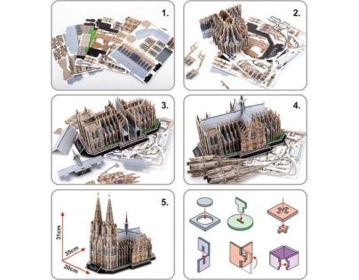 HM Studio Puzzle 3D Katedrála Kolín nad Rýnem 179 dílků