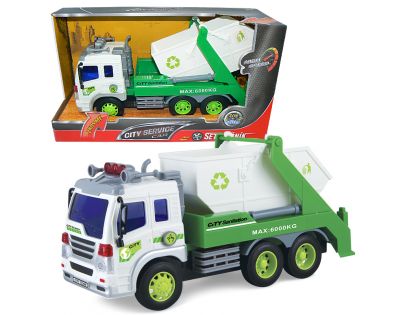 HM Studio Úklidové auto s kontejnerem setrvačník