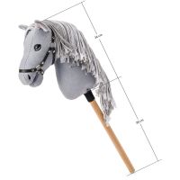 Hobby horse Apollo, šedý kůň na tyči, provázková hříva 2