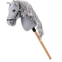 Hobby horse Apollo, šedý kůň na tyči, provázková hříva