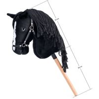 Hobby horse Cortez, černý kůň na tyči, provázková hříva 2