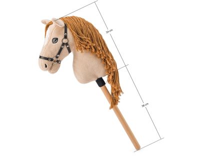 Hobby horse Gracia, béžová klisna na tyči, provázková hříva
