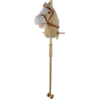 Hobby kůň 95 cm béžový s kolečky se zvukem koně