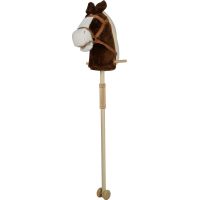 Hobby kůň 95 cm hnědý s kolečky se zvukem koně