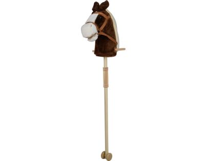 Hobby kůň 95 cm hnědý s kolečky se zvukem koně