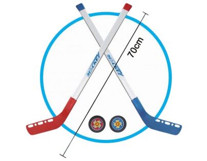 Hokejky s pukem - sada 4ks