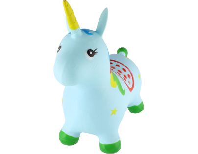 Teddies Hopsadlo modrý jednorožec výška sedla 28 cm