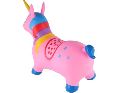 Teddies Hopsadlo růžový jednorožec výška sedla 28 cm