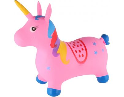 Teddies Hopsadlo růžový jednorožec výška sedla 28 cm