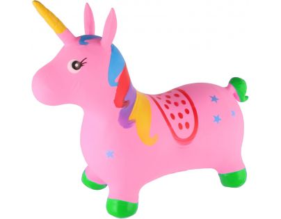 Teddies Hopsadlo růžový jednorožec výška sedla 28 cm
