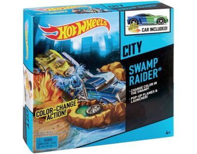 Hot Wheels Color Shifters akční set - Swamp Raider