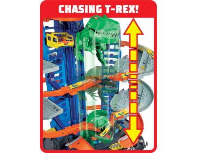 Hot Wheels city garáž s T-rexem