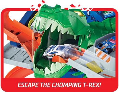 Hot Wheels city garáž s T-rexem
